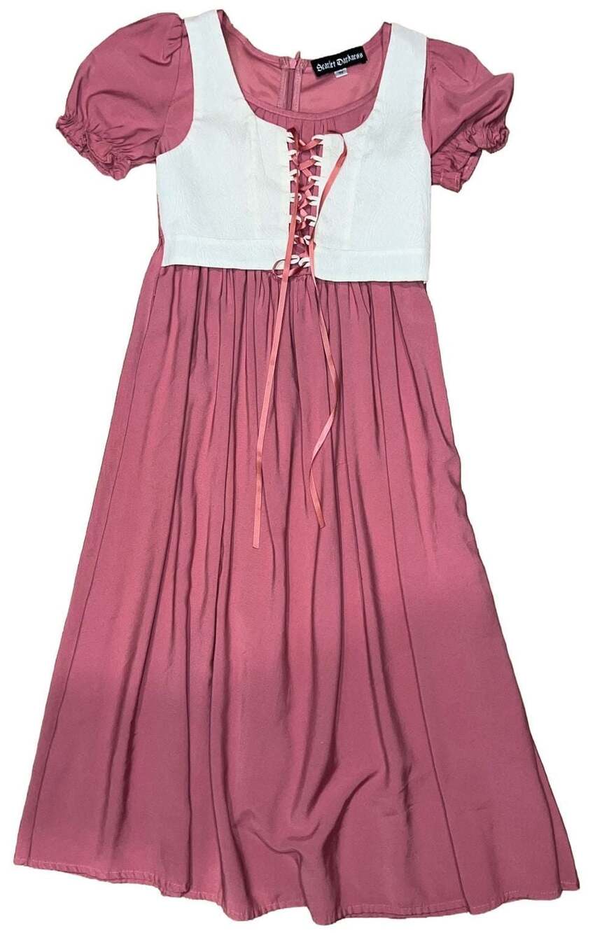 Scarlet Darkness Girls Renaissance Corset Dress Pink White Size 7Y
